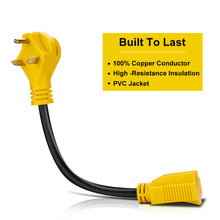 Load image into Gallery viewer, RA-AP01 Dog Bone RV Adaptor 30amp Male to 15amp Female 12" 12AWG/3 Cord