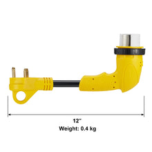 Load image into Gallery viewer, RA- AP031  12" RV Electrical Adapter 30A male to 50A female with right angle twist lock, 10AWG