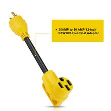 Load image into Gallery viewer, RA- AP027 12" 30A to 50A RV Power Cord L5-30P 3-Prong, 10AWG/3 Cord