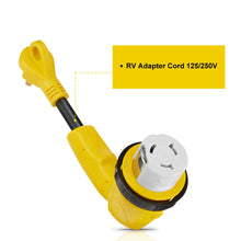 Load image into Gallery viewer, RA- AP031  12" RV Electrical Adapter 30A male to 50A female with right angle twist lock, 10AWG